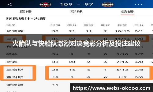 火箭队与快船队激烈对决竞彩分析及投注建议